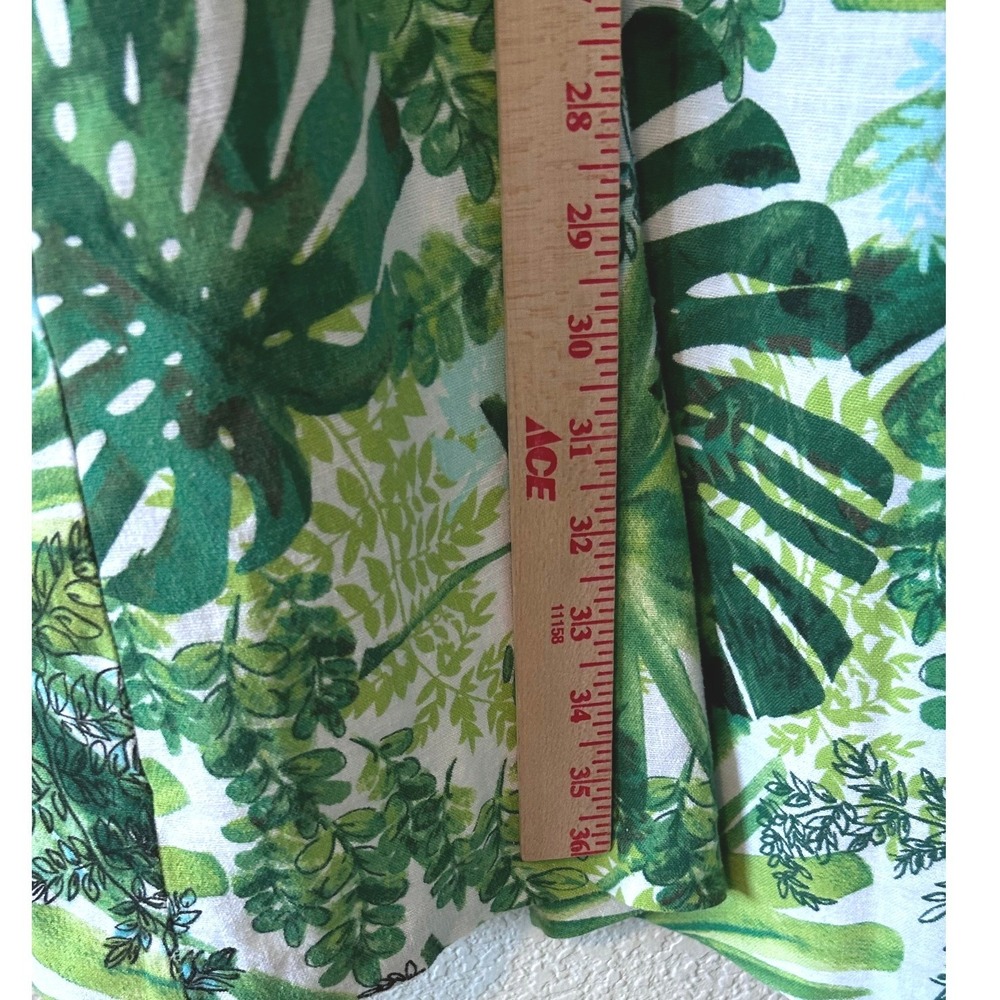 Tommy Bahama Resortwear Tropical Monstera Leaf Print Linen Blend Dress SZ L - Picture 4 of 7